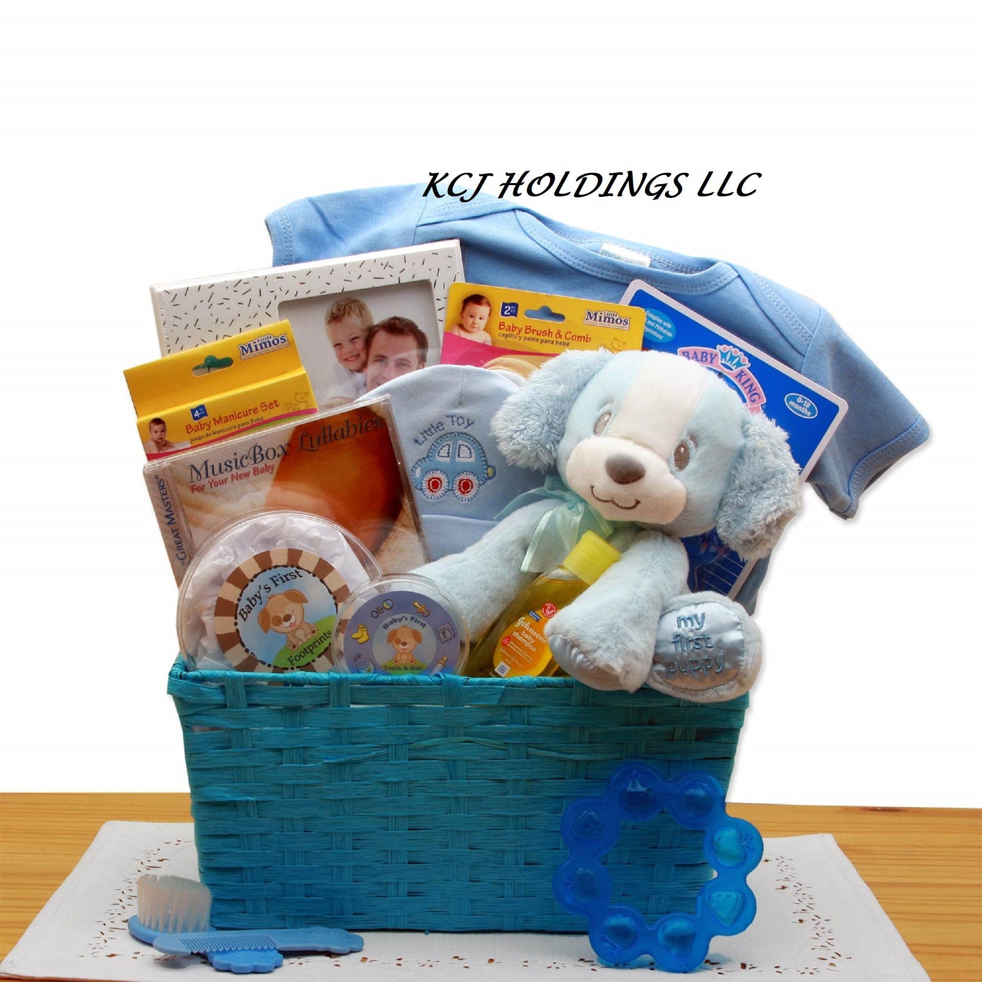 Puppy Love New Baby Gift Basket - Pink Or Blue Baby Shower Gift Gift F –  The Cookoos Nest